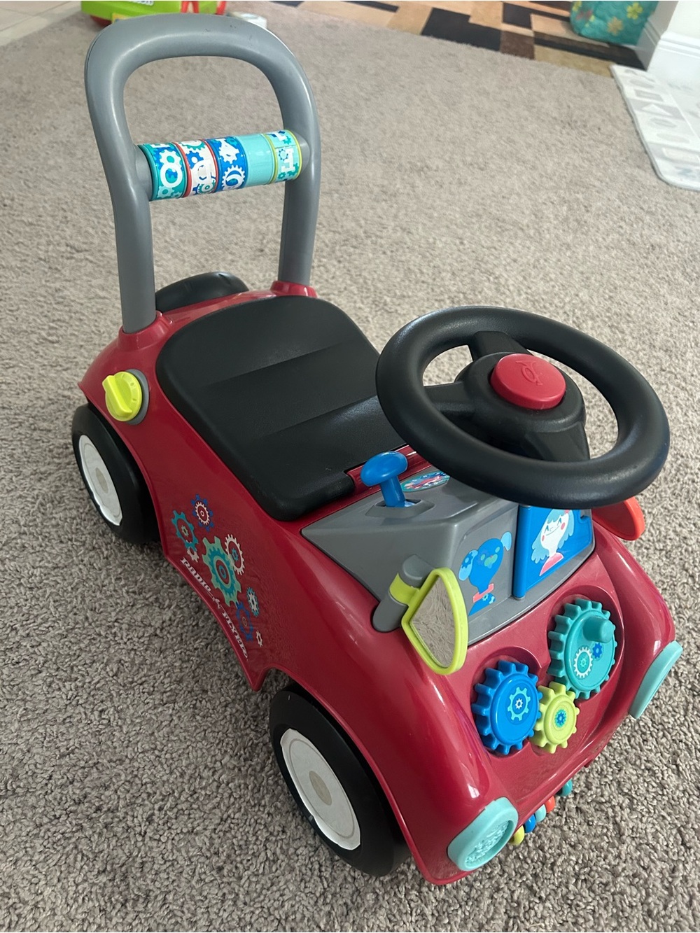 Radio Flyer Red Toddler Ride-On Car with Interactive Gears and Steering